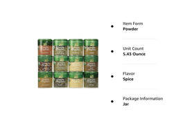 Generic Simply Organic spices in labeled bottles on a spice rack for organized cooking.