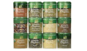Generic Simply Organic Starter Spice Gift Set pack on kitchen shelf for quick flavor exploration.