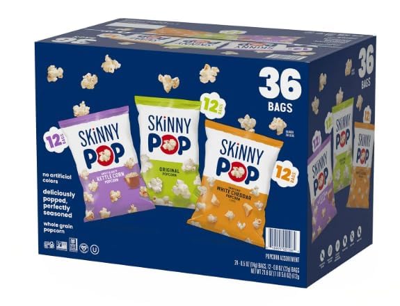 Generic Skinny real Pop popcorn variety pack bags for on-the-go portion control
