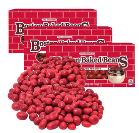 Generic Boston Baked Beans Candy 3-pack on a snack tray for movie nights.