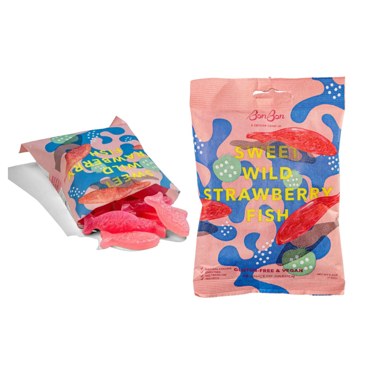Generic Sour Blackberry Fish candy pack—vegan, gluten-free, tangy fruit flavor.