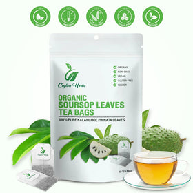 Generic Soursop Leaves Tea Bags close-up of natural leaves showing purity