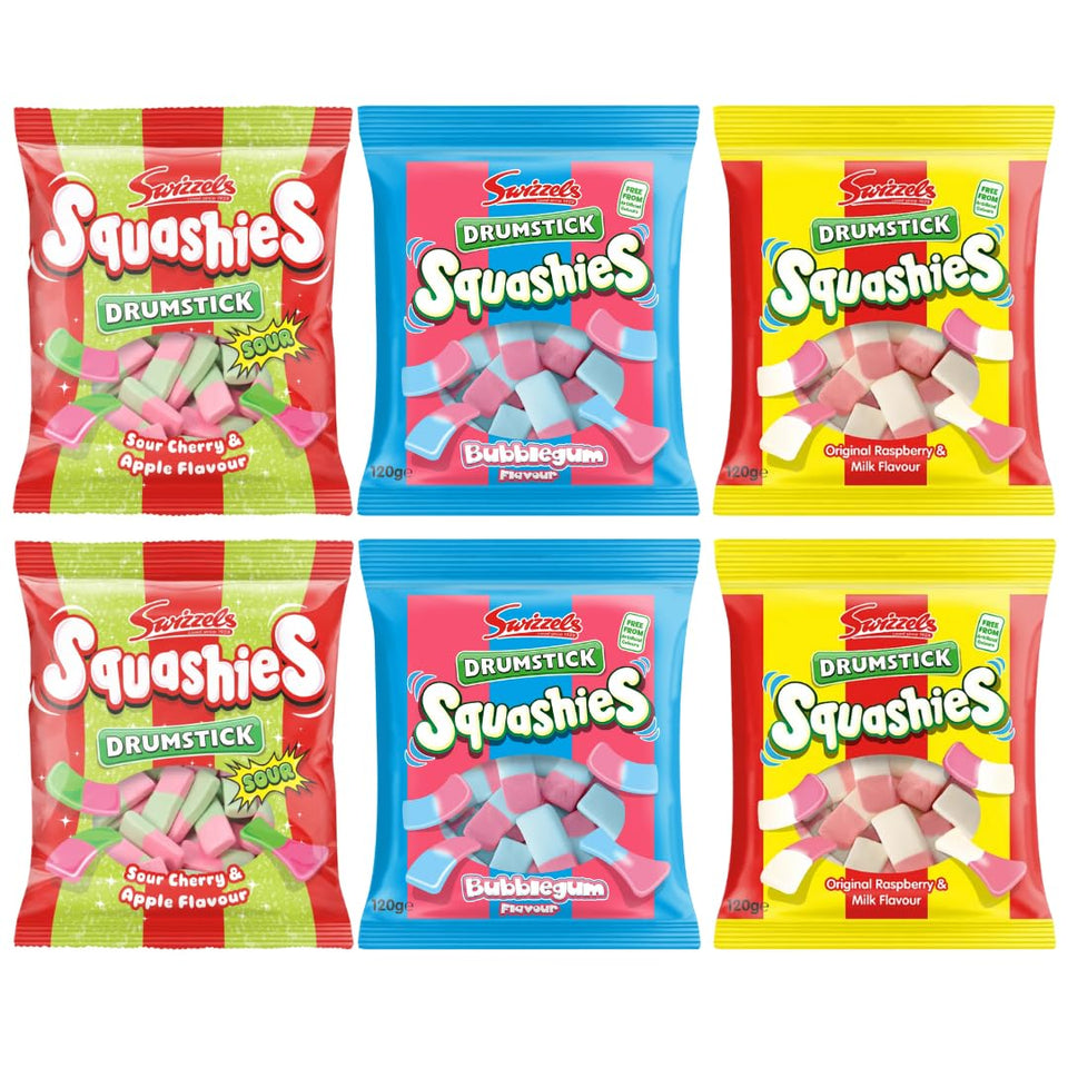 Generic Squashie Variety 6 Pack with assorted flavours, perfect for sharing and gifting.