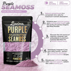 Generic St Lucia origin packaging for wildcrafted sea moss powder