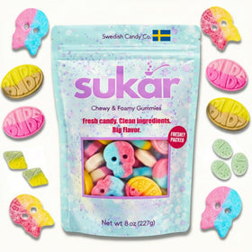 Generic SUKAR Bubs Swedish Candy pouch with resealable bag for fresh snacking