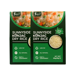 Generic Sunnyside dry shirataki rice pack front view highlighting quick, ready-to-cook convenience for busy meals