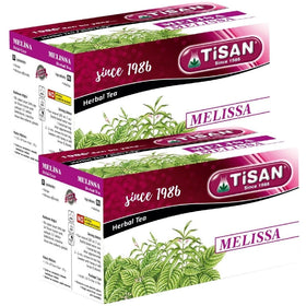 Generic Tisan Melissa Tea box with 40 caffeine-free bags for daily calm.