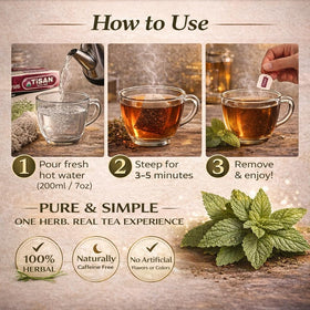 Generic Tisan Melissa Tea steeping captures a soothing herbal moment.