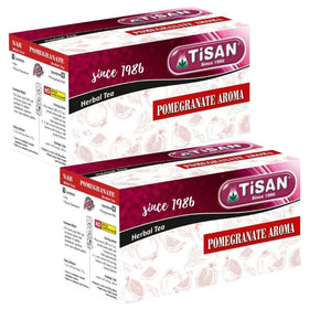 Generic Tisan Pomegranate tea bags in a box, rich flavor for a caffeine-free daily ritual.