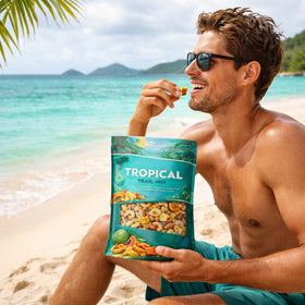Generic Tropical Trail Mix pantry-ready, ideal for sharing at home or office