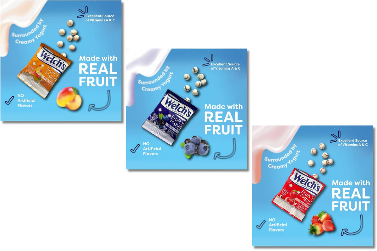 Welch's Fruit 'n Yogurt Snacks blueberry-acai bag offering quick energy