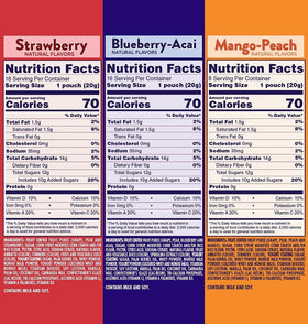 Welch's Fruit 'n Yogurt Snacks nutrition label close-up with key nutrients