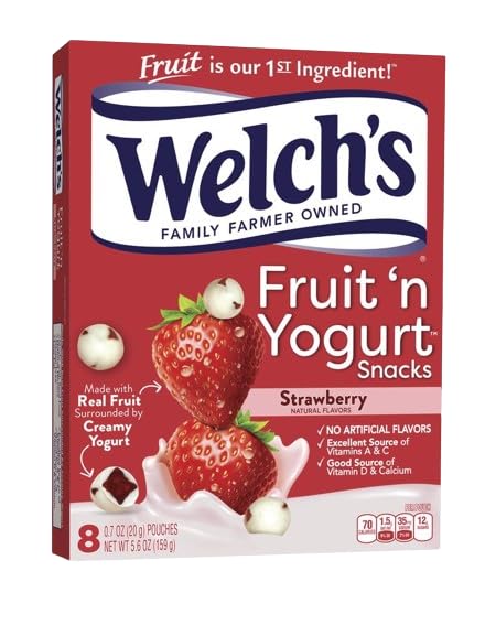 Welch's Fruit 'n Yogurt Snacks real fruit pieces visible in each bite