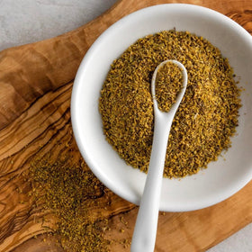 Generic fennel pollen dusting over dish delivers bright Italian-inspired finish.