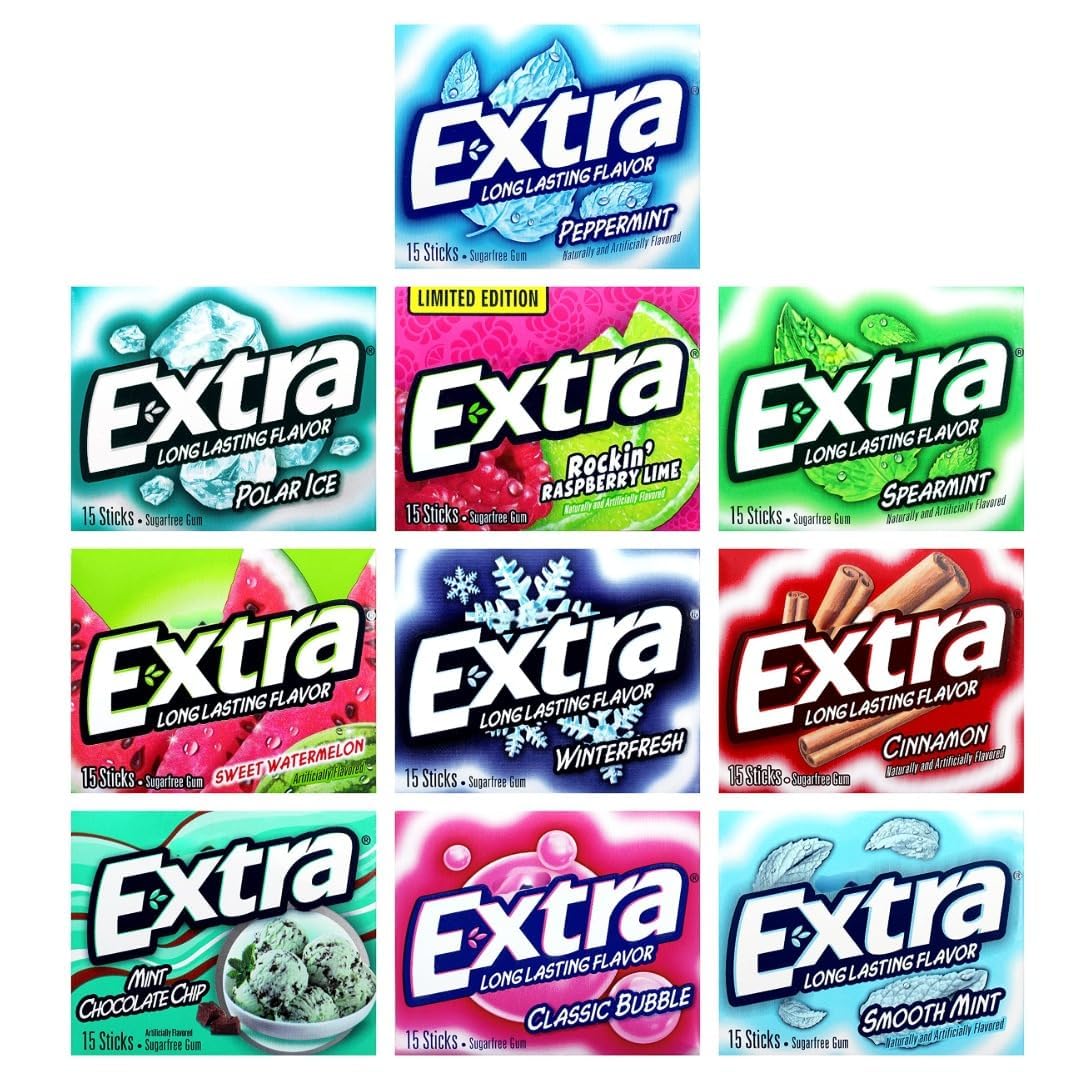 Generic Yash assortment six-pack package showing sugar-free gum variety for on-the-go refreshment.