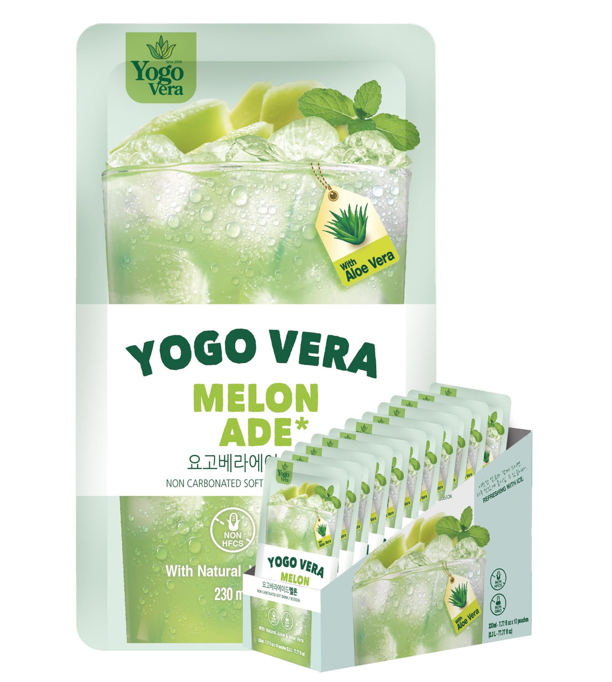 Generic Yogo Vera Melon Ade pouch front view for on-the-go refreshment.