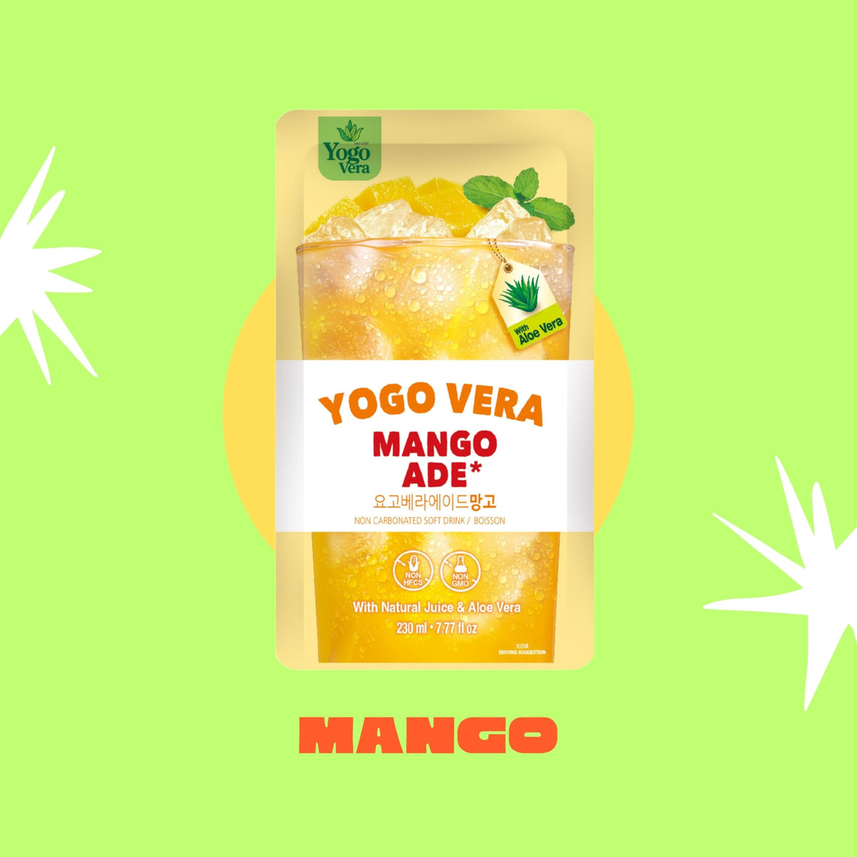 Fridge-chilled Generic Yogo Vera Mango Ade ready to cool on warm days