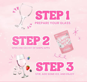 Generic You Glow Babe Shepu Appu Juice sachet pack with label and ingredients.