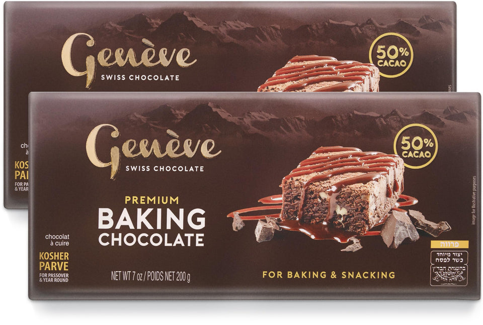 Geneve Swiss dark baking chocolate bar with fifty percent cacao for baking and snacking