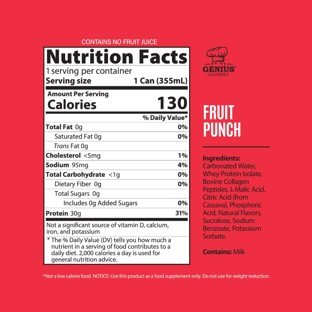 Genius Gourmet 12-pack display for convenient protein hydration