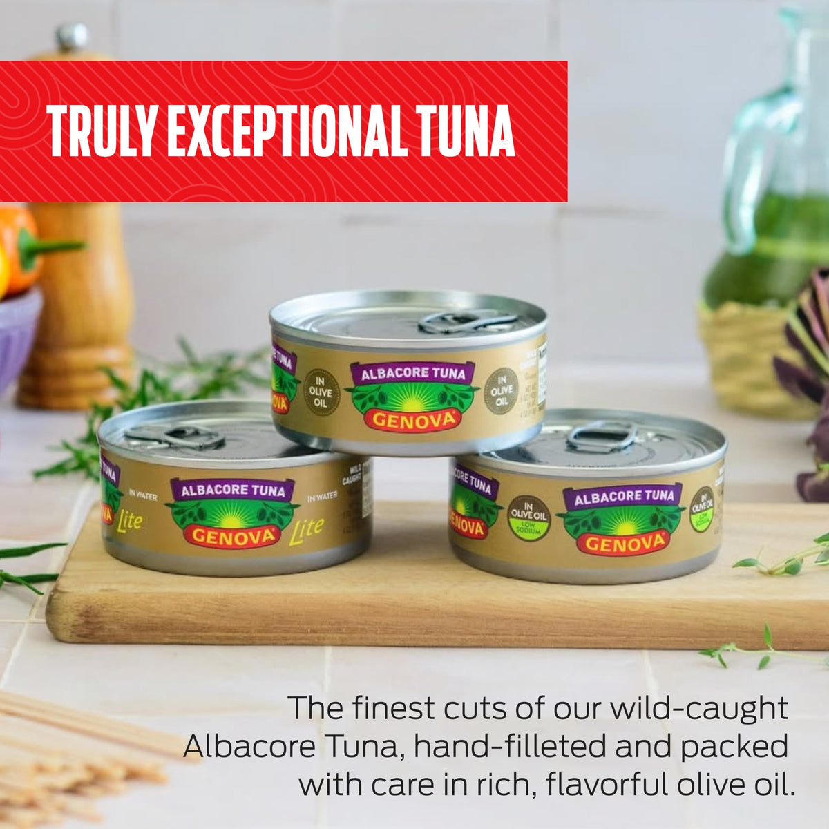 Genova albacore tuna olive oil close-up texture and color