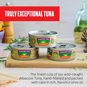 Genova albacore tuna olive oil close-up texture and color