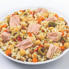 Genova mediterranean flavor with vegetables and grains.