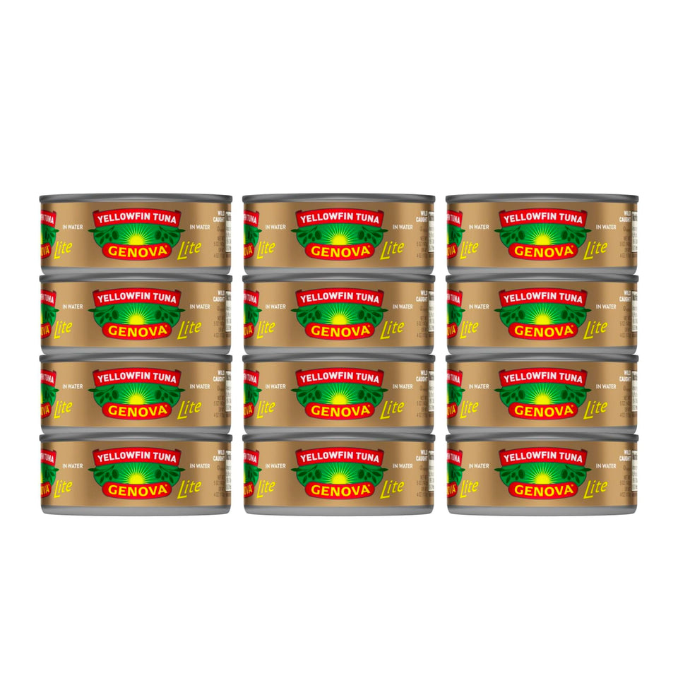 Genova Premium Lite Yellowfin Tuna in Water can, ready for quick, protein-rich meals.