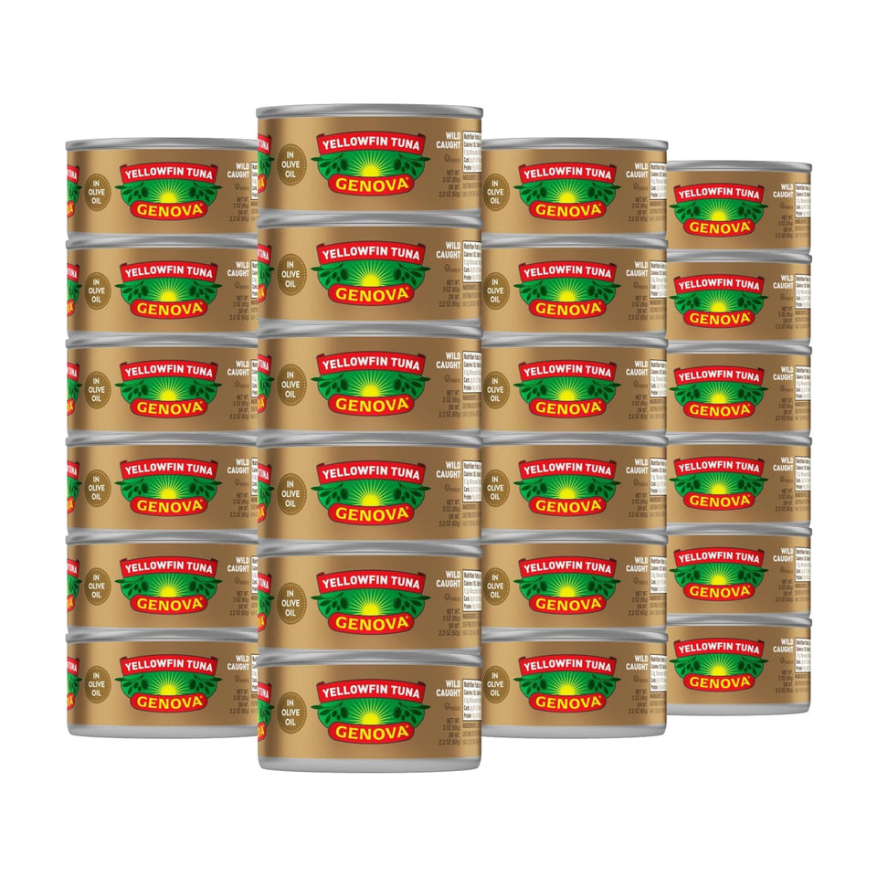 Genova Premium Yellowfin Tuna in Olive Oil can showing rich flavor ideal for salads