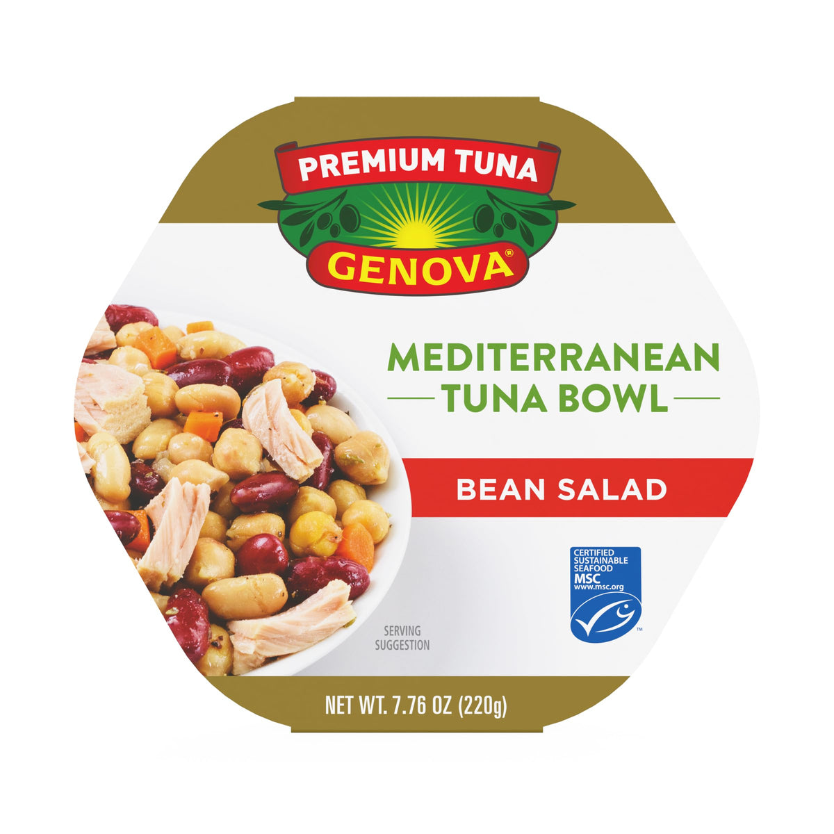 Genova tuna bowl close-up highlighting beans for a hearty texture.