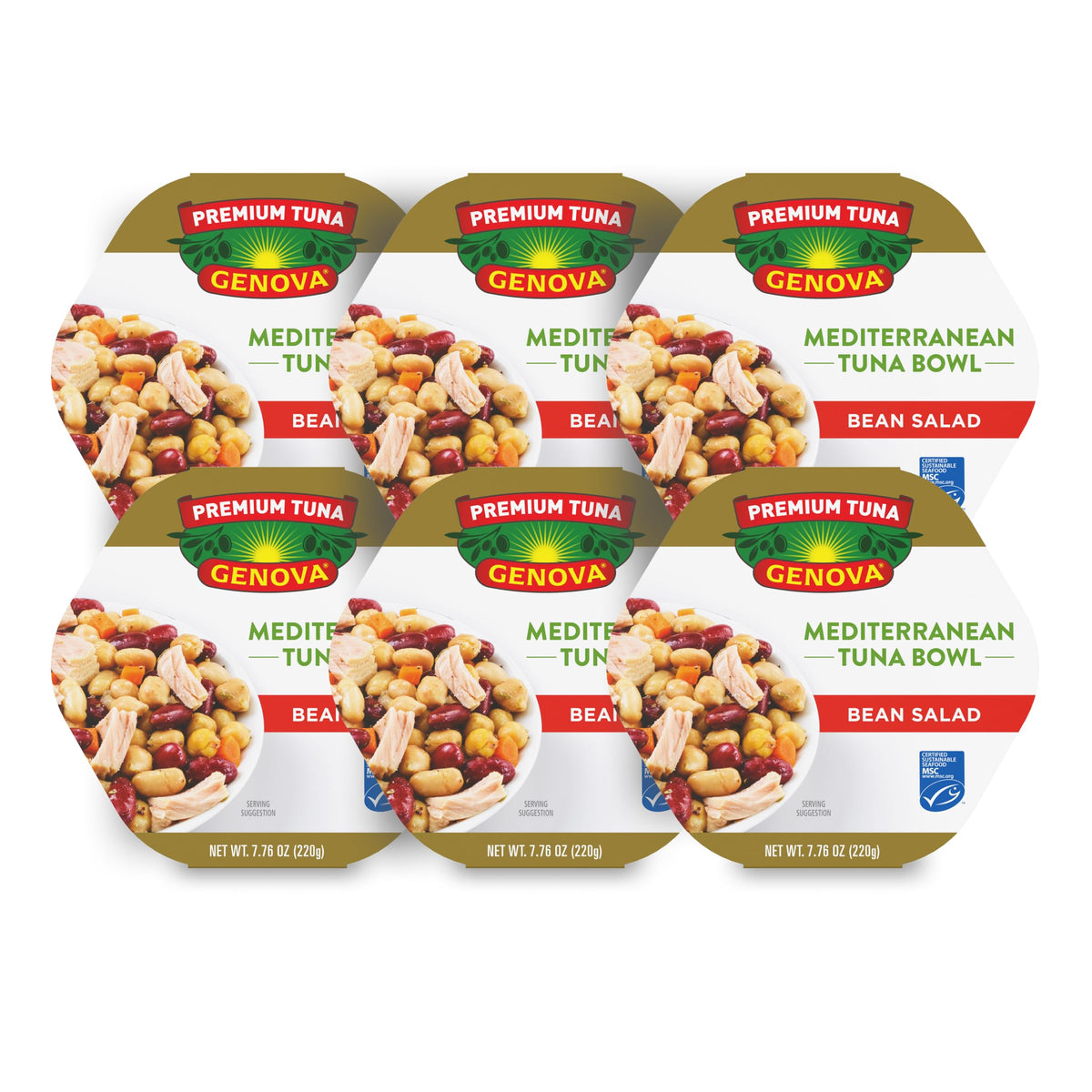 Genova premium tuna mediterranean bean salad bowl showing bold flavors and protein-rich ingredients.