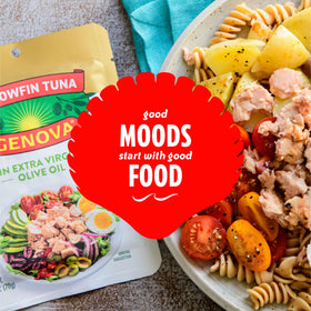 Genova Tuna pasta dish with olive oil-infused yellowfin tuna.