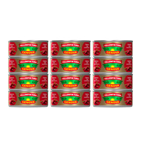 Genova yellowfin tuna in Calabrian chili olive oil can displaying premium flavor.