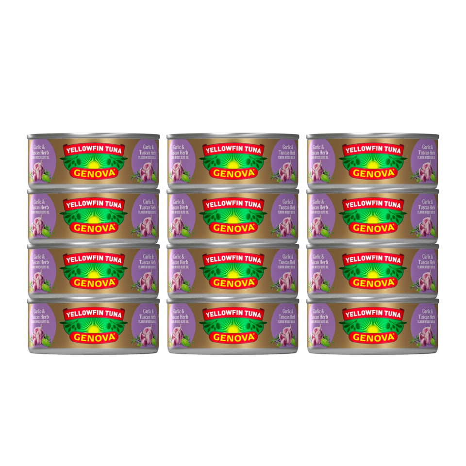 Genova yellowfin tuna can with garlic Tuscan olive oil for premium flavor