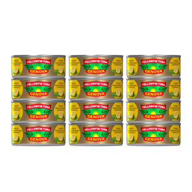 Genova yellowfin tuna can with lemon-herbes olive oil, ready for quick, flavorful meals.