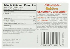 George Washington Golden Seasoning and Broth on a serving dish, enhances gravies and soups.