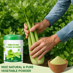 Gephron celery powder bulk tub, easy to store in a kitchen.