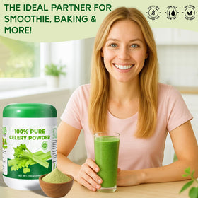 Gephron celery powder pour-spout packaging for quick seasoning.