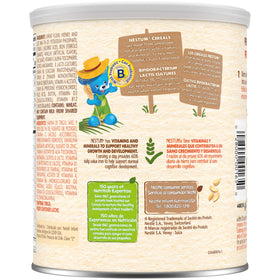Gerber Nestum cereal container holds ten point five ounce for easy servings.