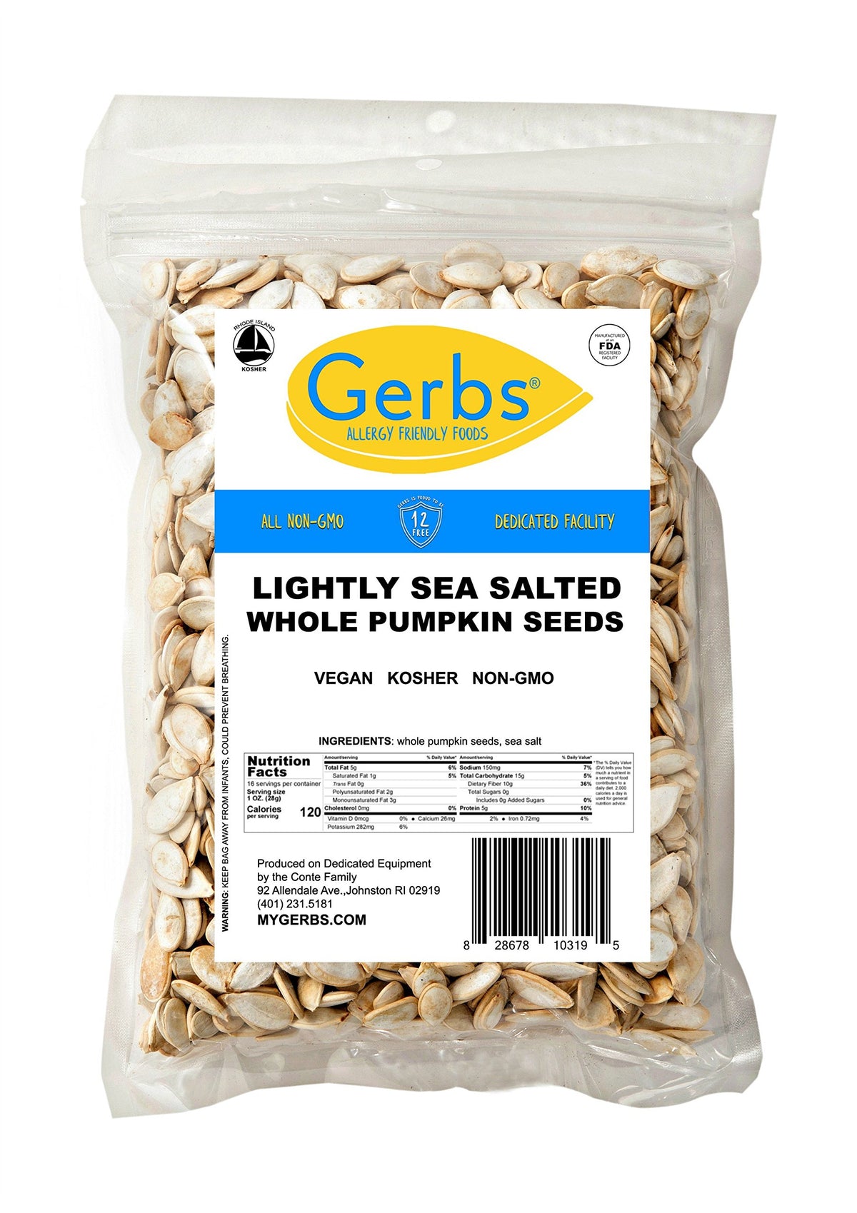 GERBS whole in-shell seeds shown for snacking or cooking ideas