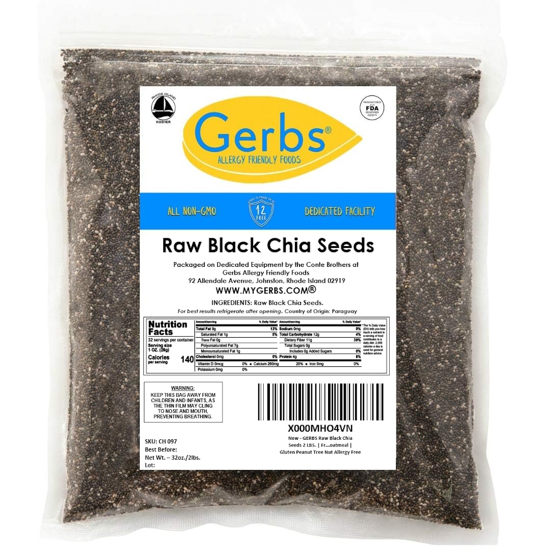 GERBS chia seeds sprinkled over yogurt for a creamy texture.