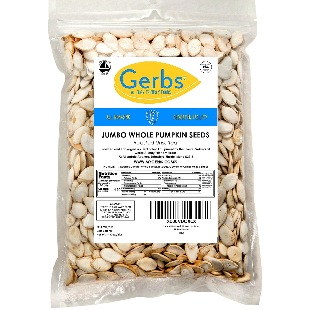 Allergen-free GERBS seeds with clean ingredients and no additives
