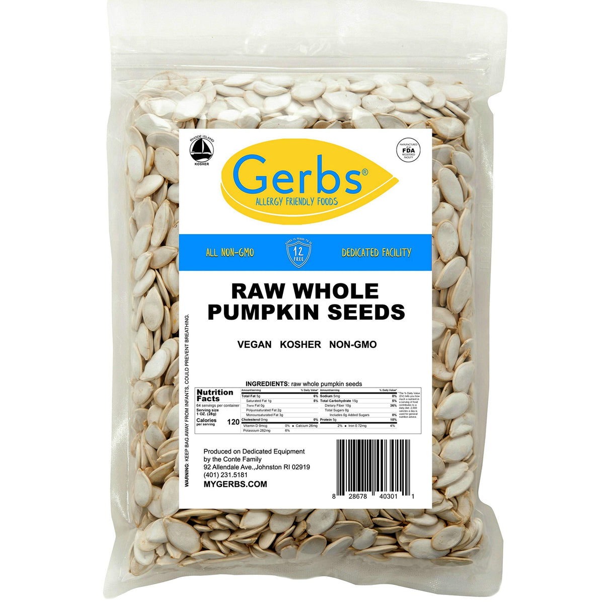 GERBS pumpkin seeds raw in-shell pantry display suggesting versatile use