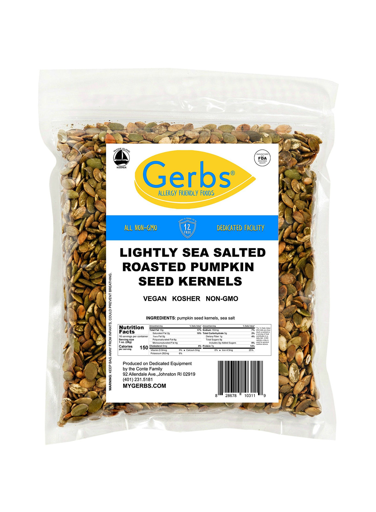 GERBS pumpkin seeds topped on salad for extra crunch.