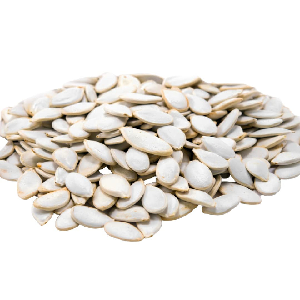 GERBS raw whole pumpkin seeds in shell, 2 lb bag for snacking.