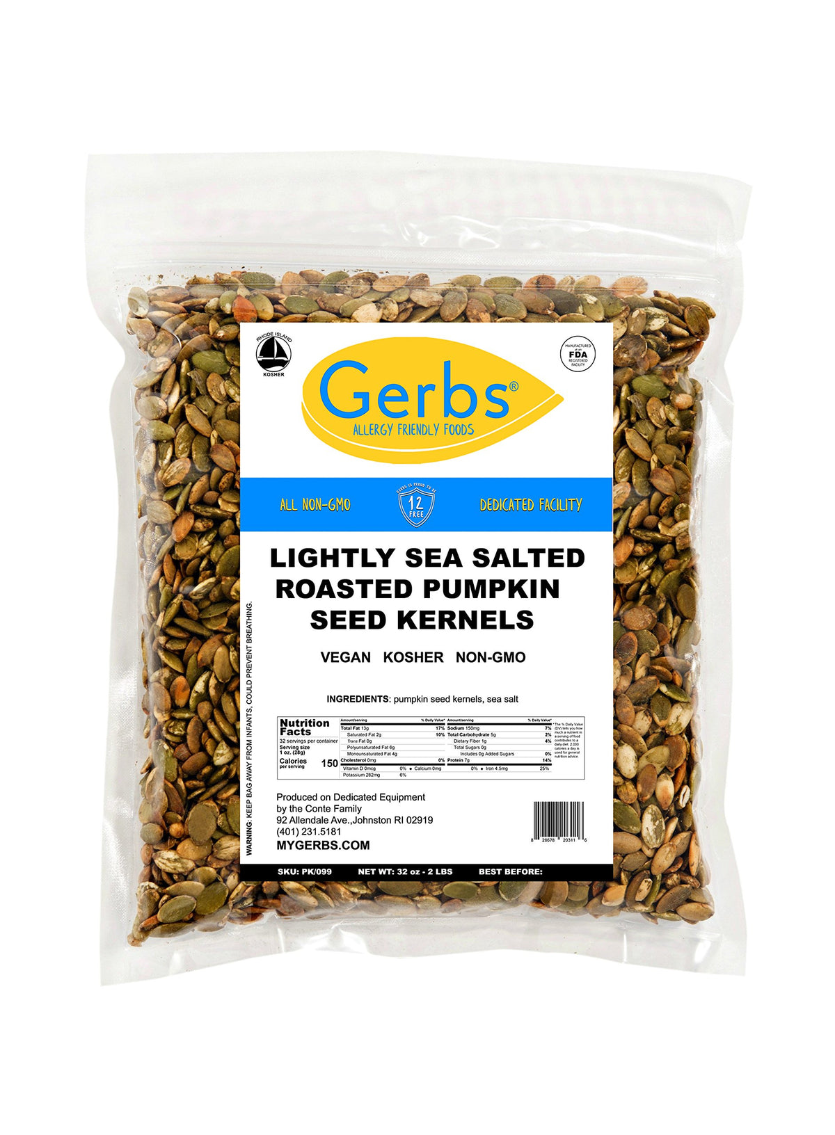 GERBS Resealable bag showcases allergen-free, high-quality ingredients.