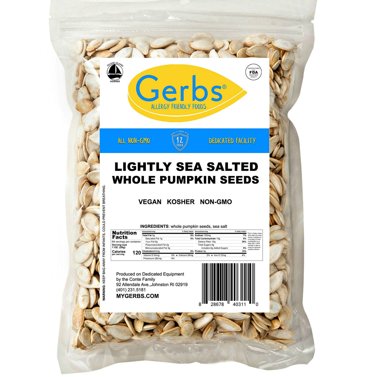 Gerbs ready-to-eat pumpkin seeds in-shell pair well with meals