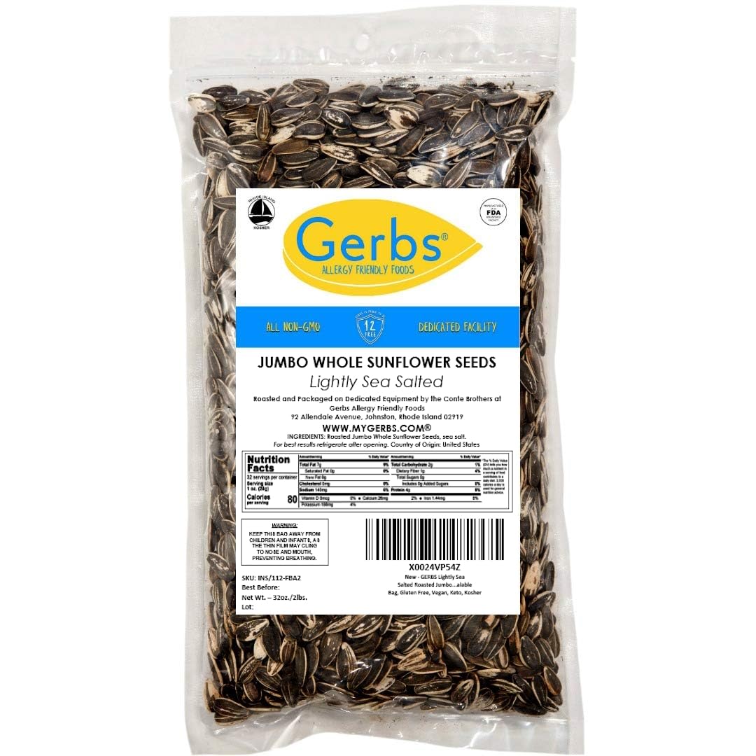 Gerbs closeup texture of lightly salted sunflower seeds