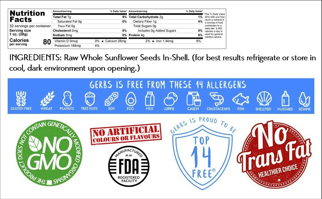 GERBS packaging with allergen-friendly labeling and clear information.