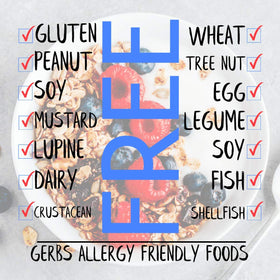 GERBS Granola close-up shows crunchy clusters ideal for quick on-the-go snacking.